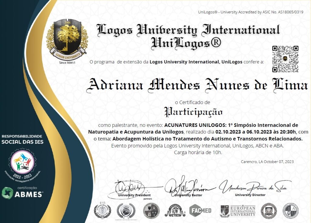 Certificado Acunatures Unilogos 2023